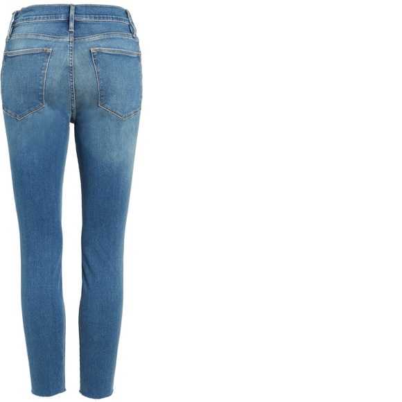 FRAME Le High Ripped High Waist Raw Hem Crop Skinny Jeans - Picture 7 of 14